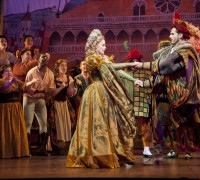 Elizabeth Stanley and Paul Anthony Stewart with the cast of Kiss Me, Kate. Photo by Kevin Sprague.
